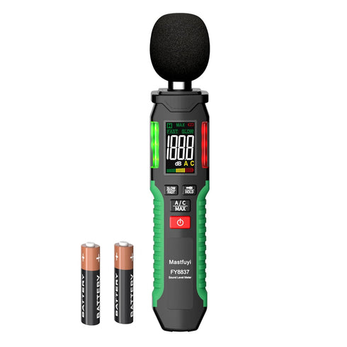 Decibel Meter, Sound Level Meter 30-130 dB with A/C Weighted, Digital Audio Noise Measure Device, Portable SPL Meter with LCD Color Display, Data ...