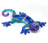 ZOOCRAFT Glass Gecko Figurine Blue Miniature Hand Blown Lampwork Animal Statue Decor...