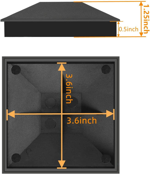4X4(3.5in x 3.5in) Wood Fence Post Caps, PP Plastic Water-Proof UV-Proof, Keep Post from Cracking and Rotting,for Decks or Corridors,Outdoor Post ...