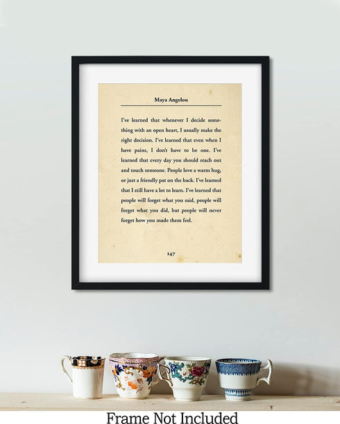 Govivo I've Learned... - Maya Angelou Book Quote Wall Art Decor Print on a beige background - Unframed 8x10 artwork printed on photograph paper...