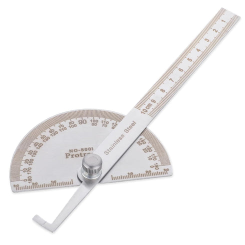 Stainless Steel Protractor Large Protractor Angle Protractor 180 Degrees Two Arm Ruler Angle Finder Ruler Woodworking Ruler Angle Measure Tool Cra...