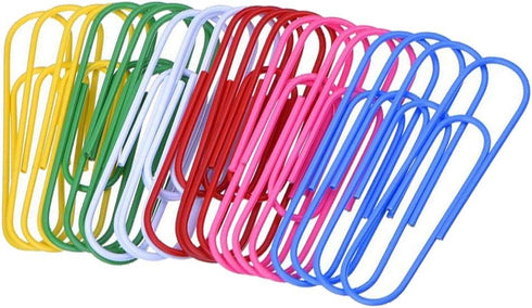 Drema 4-Inch Large Paper Clips,30pcs Jumbo Paper Clips Vinyl Coated Giant Paper Clips for Files(10CM Multicolor)...