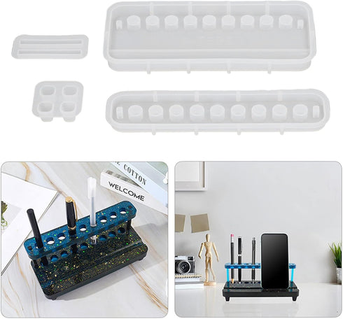 Resin Phone Stand Molds, Pen Holder Molds for Resin Casting Pencil Holder Epoxy Resin Molds Silicone Molds for Epoxy Resin Phone Holder......