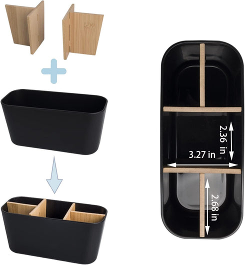 Toothbrush Holders for Bathrooms, Bamboo Tooth Brush Holder with 5 Slots Bathroom Vanity Organizer Countertop for Electric Toothbrushes, Toothpast...