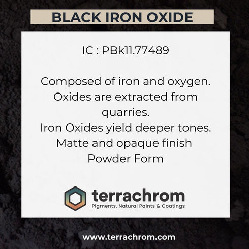 terrachrom Black Iron Oxide Mineral Pigment -Pigments for Artistic and Decorative Painting, Concrete, Clay, Lime, Plaster, Masonry and Paint Produ...