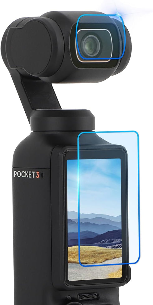 2 Lens Protector + 2 LCD Screen Protector for DJI Osmo Pocket 3, DJI Pocket 3 OP3 Tempered Glass Film Accessories,Full Screen Protection,DJI Pocke...