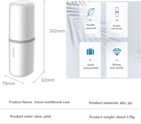 2PCS Toothbrush Travel Case,Multi-Function Portable Toothbrush Cover,Dustproof Toothbrush Holder,Suitable for Business Camping Travel or Daily Use...