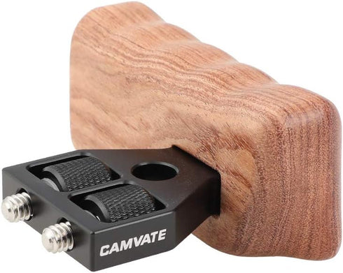 CAMVATE DSLR Wooden Handle for Right Grip Mount Support for DV Video Cage Rig(Right Hand) - 1476...
