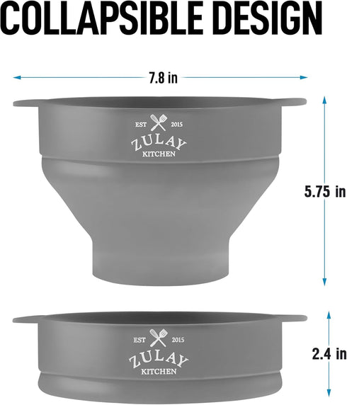 Zulay Microwave Popcorn Popper - BPA-Free Silicone Popcorn Popper Microwave Popcorn Bowl - Collapsible Microwave Popcorn Maker - Family Movie Nigh...