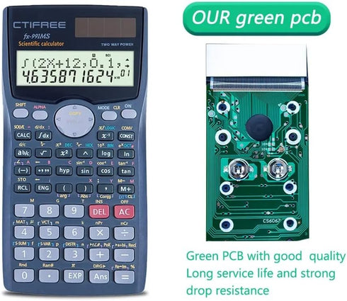 CTIFREE Scientific Calculator FX-991MS College Middle School Mathematics 401 Function Calculadora Cientifica Dual Power Scientific Calculator...