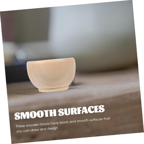 ORFOFE 10pcs Wooden Egg Holders Dipping Sauce Bowls Wooden Pinch Bowls Wooden Craft Bowls Small Wood Bowl Unfinished Wooden Bowls Wooden Bowl Toy ...