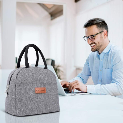 BALORAY Lunch Bag for Women Men Insulated Lunch Box for Adult Reusable Lunch Tote Bag for Work, Picnic or Travel (Grey)...