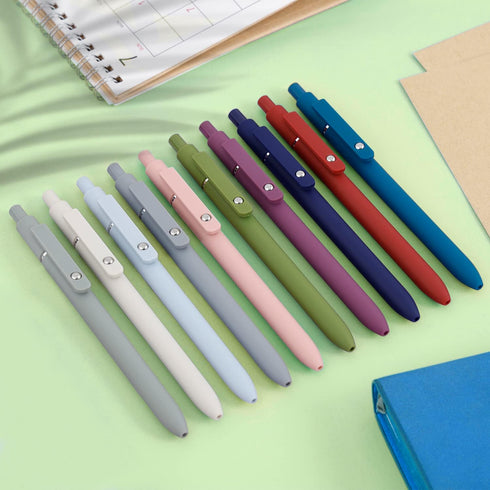FIOVER Gel Pens, 10pcs 0.5mm Quick Dry Black Ink Pens Fine Point Smooth Writing Pen High-End Series Pens Ballpoint for School Office Home Supplies...