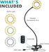 Movo VGC-1 Flexible Selfie Ring Light, 3 Lighting Modes, 10 Brightness Settings, Adjustable Neck, USB Connection - Perfect for Live-Streaming, Mak...