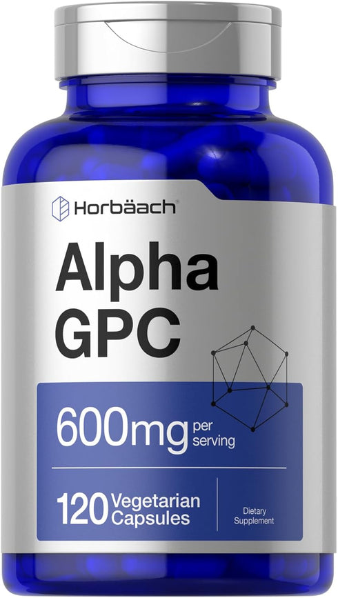 Horbaeach Alpha GPC 600mg | 120 Capsules | Vegetarian, Non-GMO & Gluten Free Choline Supplement | Supports Healthy Memory, Focus and Clarity...