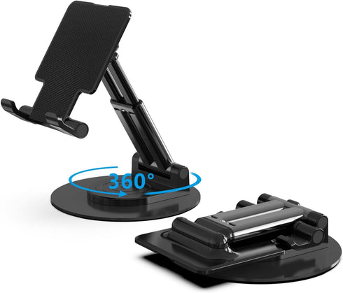 Foldable Cell Phone Stand,360 Degree Rotating Desktop Adjustable Phone Holder for Office Desk Accessories?Compatible with Phone15, Stand Fits All ...