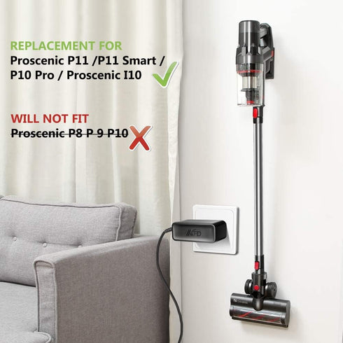 for Proscenic P11 Cordless Vaccum Charger,KFD AC Adapter for Proscenic P11 P11US ?i10 P10 Pro Cordless Vacuum Cleaner 450W Stick Handheld Carpet F...
