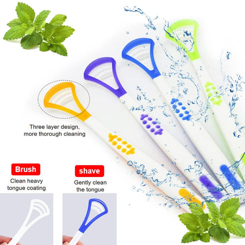 18 Pcs Colorful Tongue Scraper Cleaner for Adults Kids 100% BPA Free Tongue Scraper for Reducing Bad Breath Keeping Oral Health...