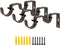 OVOV Double Curtain Rod Bracket 3 Pack Heavy Duty 1 and 5/8 Inch Curtain Rod Holders for Bedroom Living Room Brown...