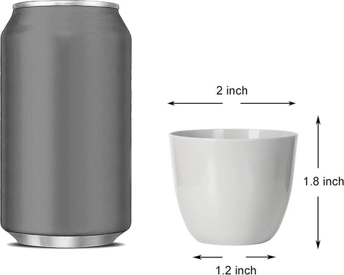 Youngever 24 Pack 5CM Mini Plastic Planters, Indoor Flower Plant Pots, Grey Gardening Pot with Drainage - NO Plant Included (Modern)...