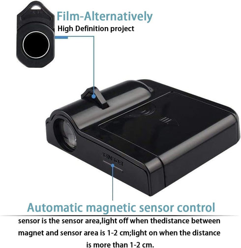 2Pcs Universal Car Door Lights Logo Projector, Auto Door Projection Wireless LED Welcome Courtesy Light, Welcome Ghost Shadow Lamp Vehicle Accesso...
