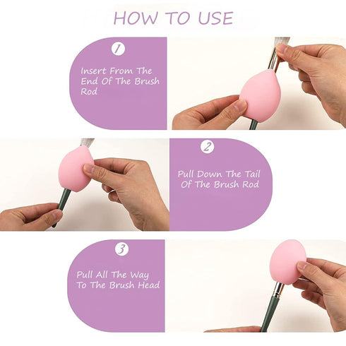 9-Piece Makeup Brush Cover, Dustproof Makeup Brush Protector Cap, Travel Makeup Brush Storage Holder Silicone Makeup Brush Protector Cap Reusable ...