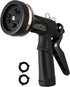 Metal Garden Hose Nozzle 9 Watering Patterns, Hose Sprayer Heavy Duty, Spray Nozzles For Garden Hose, Garden Hose Nozzle Sprayer Anti-Slip, High P...