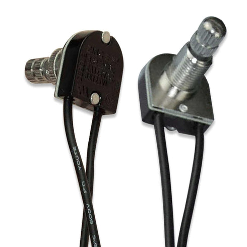 Rotary Switch Zing Ear ZE-106M 125VAC/6A 250VAC/3A 125VL/6A Two Wire Replaces 3/8" 90-501 80-1132 Turn Canopy Lights Lamps Thread Brass Knob On-Of...