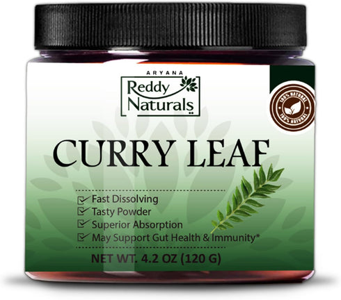 ARYANA Curry Leaf Powder Supplement - Supports Digestion, Gut, Hair & Skin Health-Antioxidant & Superfood Supplement for Men & Women-Curry Patta E...