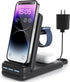DNTGVUP Wireless Charger for Multiple Devices: 3 in 1 Fast Portable Charging Station for iPhone/for iWatch/for AirPods - Foldable Travel Friendly ...