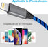 iPhone Charger Cable, MFi Certified 6ft LED Light Up Visible Lightning Charger Charging Cord Compatible with iPhone12 Plus/XS/XR/X /8 Plus / 8/7 P...