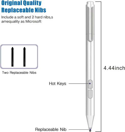 Stylus Pen for Surface Pro 11/10/ 9/8/X/7+/6/5/4/3/Surface 3, Surface Go 3/2/1, Surface Laptop/Studio/Book 4/3/2/1 with Palm Rejection, Smooth Wri...