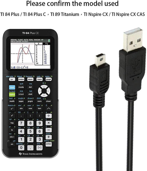 USB Cable Compatible with TI 84 Plus / TI 84 Plus C Silver Edition,TI 89 Titanium, TI Nspire CX / TI Nspire CX CAS Graphing Calculators...