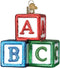 Old World Christmas ABC Blocks Blown Glass 2020 Unique Christmas Ornaments for Christmas Tree Decorations...
