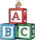 Old World Christmas ABC Blocks Blown Glass 2020 Unique Christmas Ornaments for Christmas Tree Decorations...
