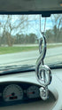 The Bridge Collection 5" Silver Treble Clef Car Charm- Car Ornament- New Driver Gifts- Band & Music Teacher Gift- Band Students- Choir Singers- Fu...