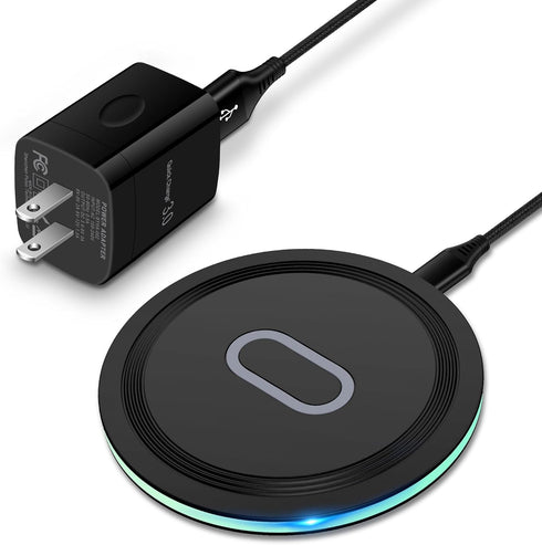 Wireless Charger Samsung Fast Charging Pad for Samsung Galaxy S24/S23 Ultra/S22/S21/Z Flip 5,15W Wireless Charging Station Charger Mat with QC Ada...