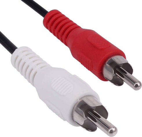 RCA Audio Piggyback Extender Cable, 5Ft 2 RCA Male to 2 RCA Male + RCA Female Piggyback Extension Audio Video AV Adapter Cord...