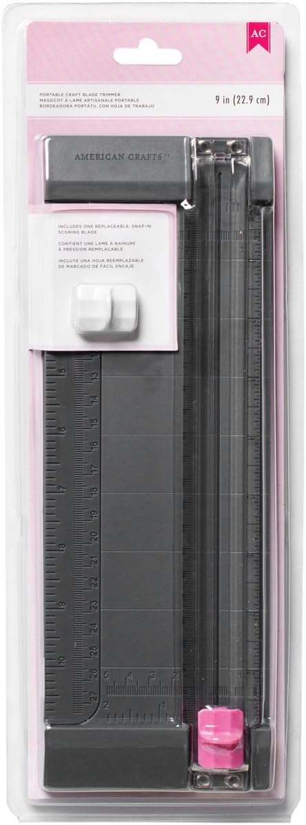 American Crafts Craft Blade Trimmer, 9-Inch, Manual Retratable Arts Crafts Paper Supplies Triming Portable Trims Cuts Paper Trimmers For Crafting ...