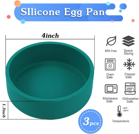 Silicone Air Fryer Egg Pan, Individual Egg Bite Maker Reusable Egg Molds, Microwave Egg Cooker, BPA Free Air Fryer Accessories, Dishwasher Safe, M...