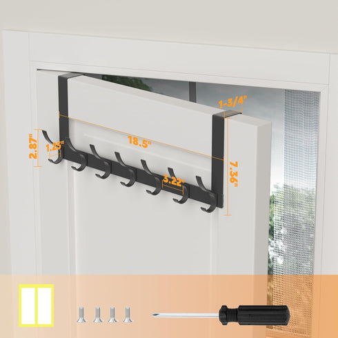 over The Door Hooks, Sturdy Door Hanger, Large over The Door Towel Rack with 12 Hooks, Heavy Duty Easy to Install, for Bathroom, Bedroom?kitchen?h...