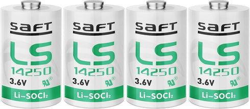 4 Pack LS14250 3.6V 1/2 AA Size Lithium Batteries Use for Dog Collar Watch R9 Leash Security System Device PLC Facility...