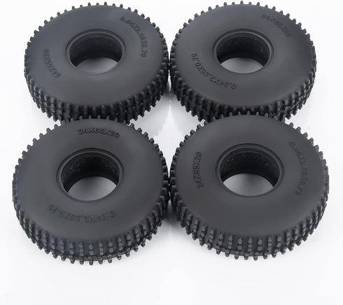 RCHUBAM 4PCS 1.0" Crawler Tires Rubber Tires 65mm for 1/18 TRX4M 1/24 Axial SCX24 Deadbolt Bronco RC Crawler Car...