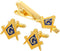 Gudeke Masonic Compasses Freemason Mason Pin and Cuff links and Tie Clip Set...