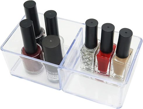 carrotez Makeup Organizer, Drawer Organizer, 2 Compartment Clear Plastic Organizer for Makeup, Bathroom, Desk, Vanity, Office...