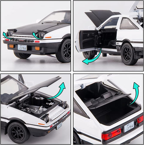 BDTCTK 1/32 AE86 Initial D Model Car, Zinc Alloy Pull Back Toy car with Sound and Light for Kids Boy Girl Gift(Black)...