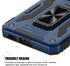 for Samsung Galaxy S23 Case, Shockproof Phone Case with Sliding Camera Cover & Rotatable Ring Holder Kickstand + Tempered Glass Screen Protector f...
