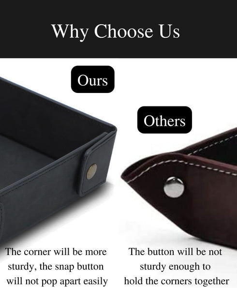 Father's Day Gifts Faux Leather Valet Tray Organizer for Men - Catch-All Tray for Entryway Table Key, Wallet, Watch, Coin Change, Phone, Dresser E...