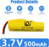 2 pcs 3.7V 14500 500mAh Batteries with 4 in 1 SM2P Charger for C2 D828 E35 DE38 DE40 DE50 DE55 TB202 TM141 Double Sided RC Stunt Car Small Tumblin...