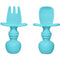 Silikong Silicone Utensils, Baby Fork and Spoon Set, Training Utensils, Baby Led Weaning Stage 1 for Ages 6 Months (Blue)...
